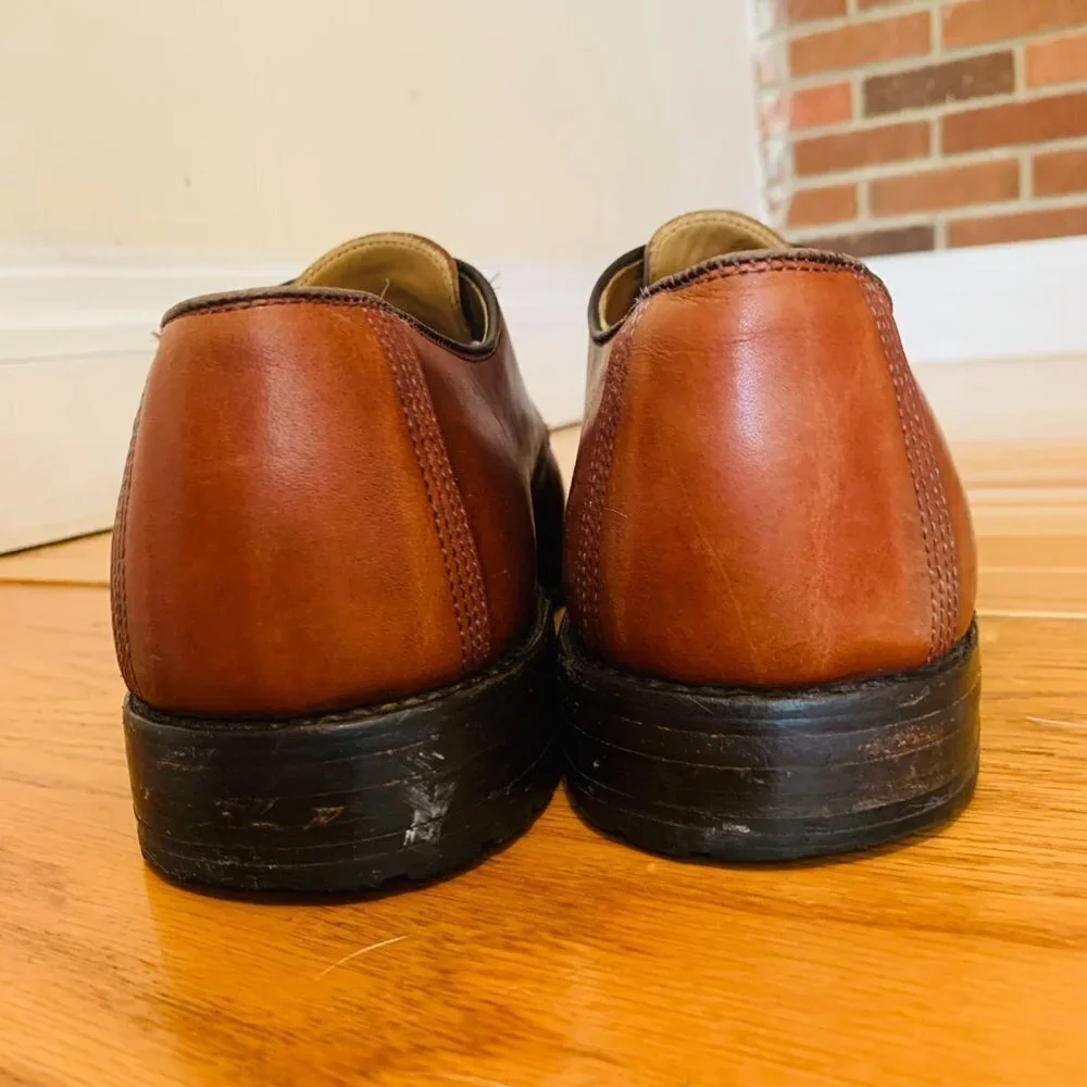 Allen Edmonds Dellwood Brown Leather Split Toe Oxfords Lace Up Men's Shoes 11